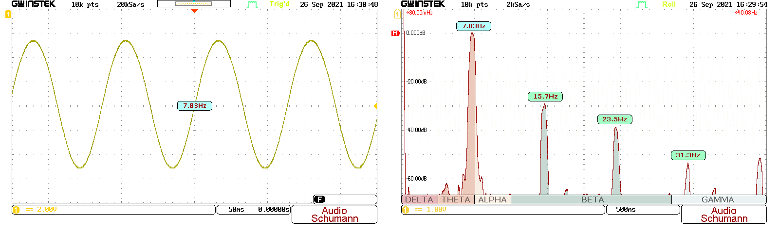 Audio-Schumann Sinus + Spektrun